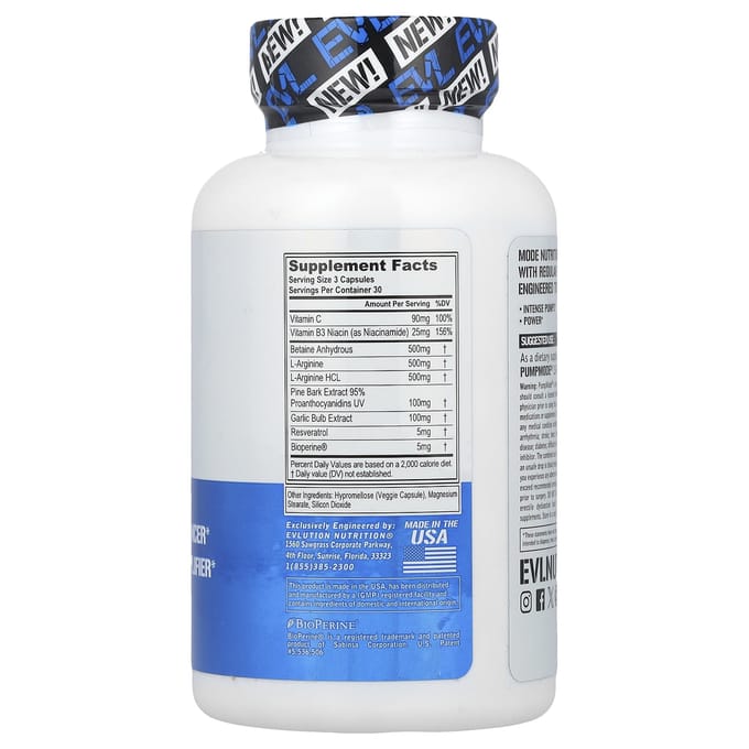 EVLution Nutrition, Pump Mode®, 90 Capsules Végétales