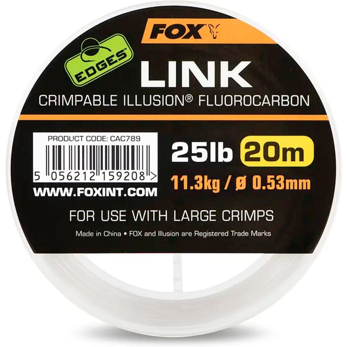 Link Crimpable Illusion Fluorocarbon - 20M Edges Fox