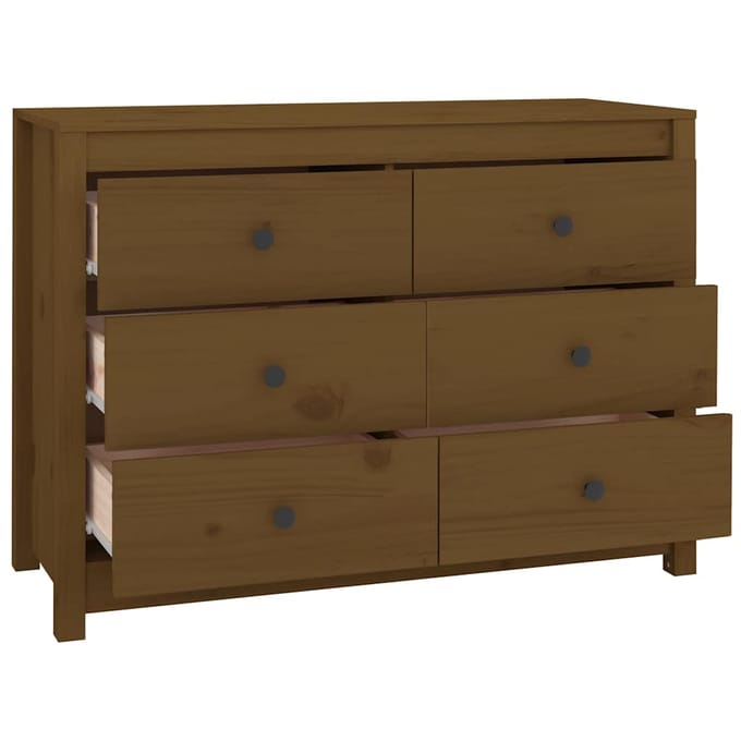 vidaXL - Dressoir - 100x40x72 - cm - massief - grenenhout - honingbruin
