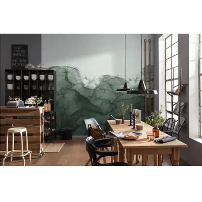 Fotobehang - Green Dust 300x280cm - Vliesbehang