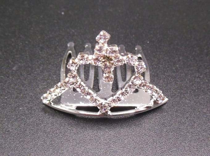 Tiara mini hartjes-vorm met strass #1