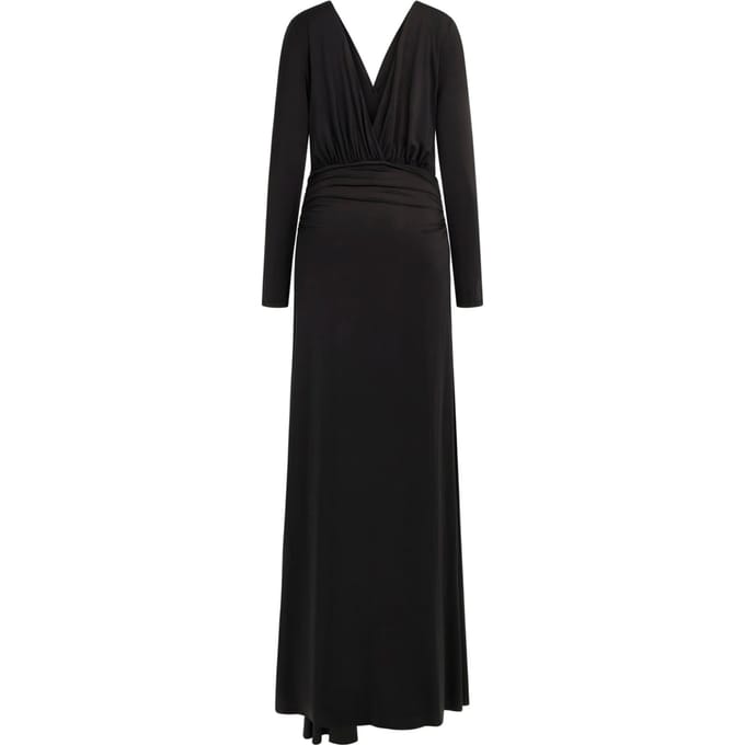 GUESS Olivia V Neck Ls Dre Jet Black A996 Maat: 40 | Maxi Jurken Outlet | Dames | Zwart