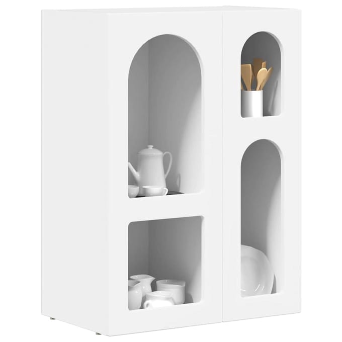vidaXL - Dressoir - ELST - Wit - 59 - x - 35 - x - 80.5 - cm - Bewerkt - hout
