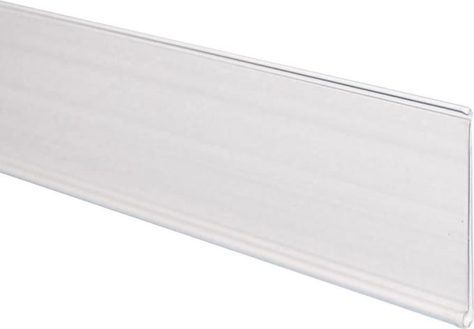 Scannerprofiel / datastrip / schapstrip 39mm hoog x 1 meter lang transparant met tape (per 10 stuks)