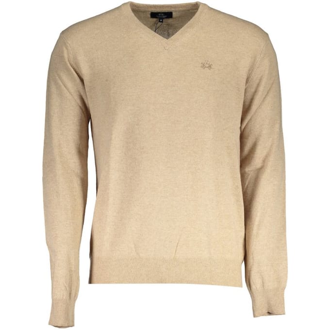 La Martina Beige Lyocell Heren Sweater