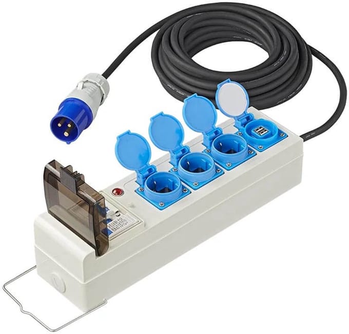 ProPlus Stekkerdoos - 10 meter - 3 stopcontacten - 2 USB - aardlekschakelaar - stroomonderbreker