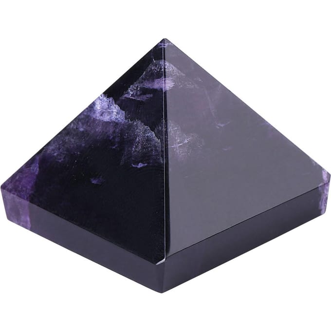Cristal violet naturel ?Figurines de pyramide en fluorite et améthyste Article de décoration pour la maison black