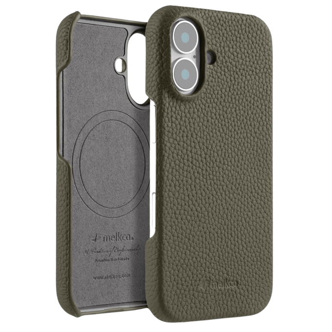 Melkco Apple iPhone 16 Leather MagSafe Cover Grijs