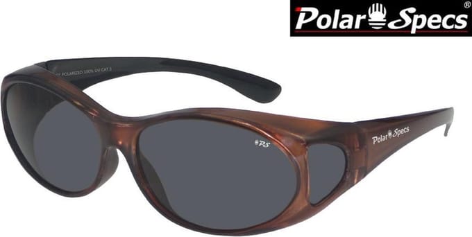 Polar Specs® Overzet Zonnebril PS5076 – Metallic Brown – Polarized Black – Medium – Women
