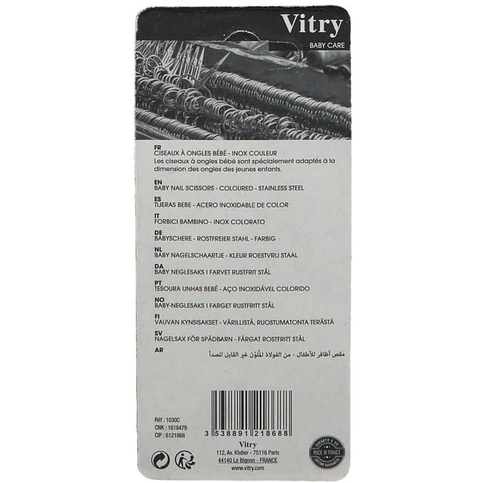 Vitry Babyschaar Inox Blauw / Roze 1 Schaar
