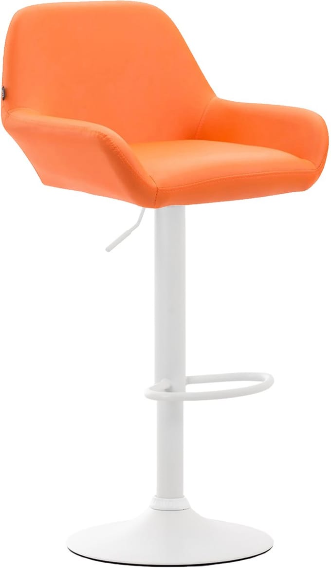 CLP Braga Barkruk - Kunstleer wit/oranje