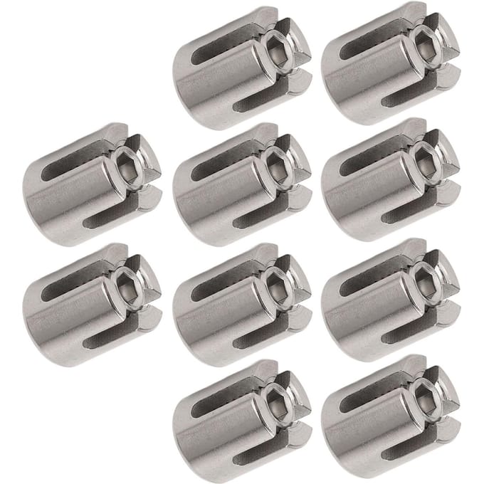 10 Pcs Serre-câbles croisés Acier Inoxydable 316 Clips pour Câble Métallique de Garde-corps Accessoires pour Système Mural 3mm gray