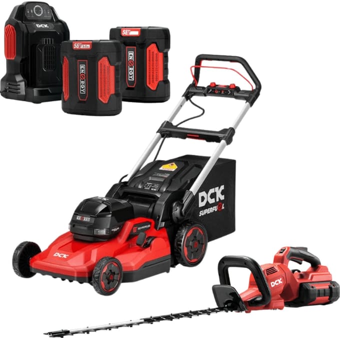 DCK Tools 58V Gazon & Haag Combi bundel - Accu grasmaaier + Heggenschaar met extra 5.0Ah Accu