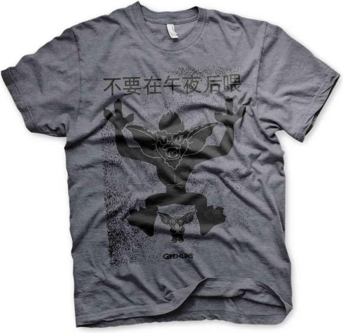 Gremlins Heren Tshirt -S- Chinese Poster Grijs