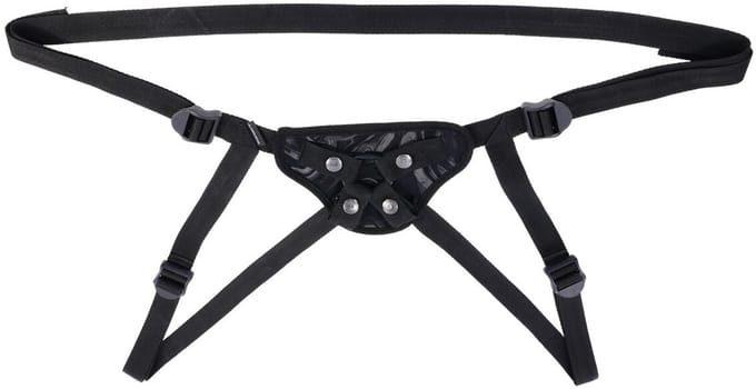 Sportsheets fluweel Noir strap-on - Zwart