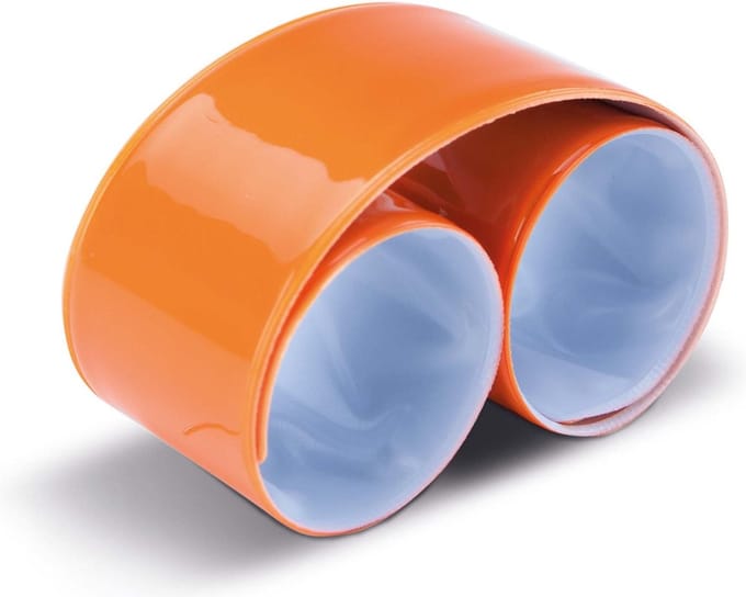 KI0334 KiMood Reflecterende snap/slap warp armband 32 x 3cm – Oranje