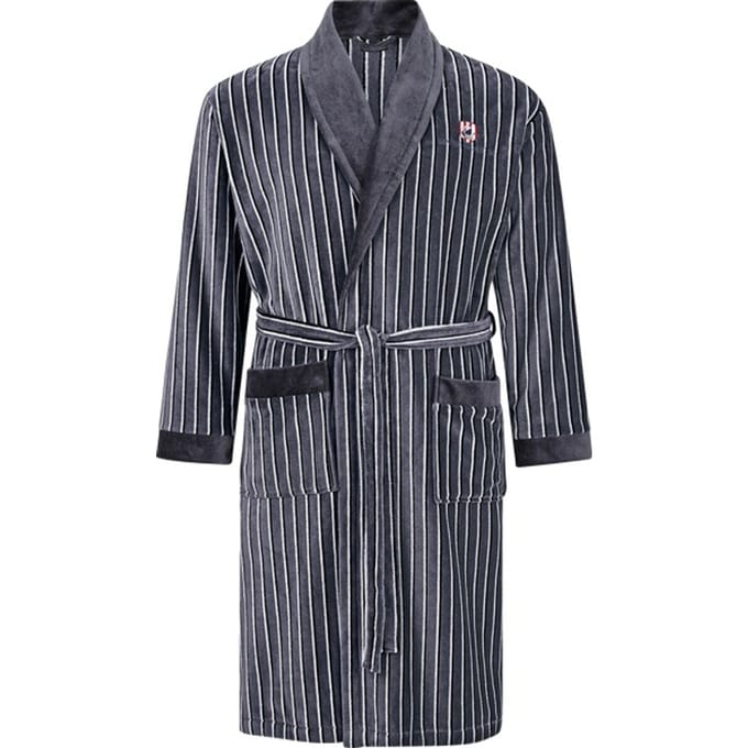 Jan Vanderstorm herren Badjas - 80/82 - grijs - Plus Size