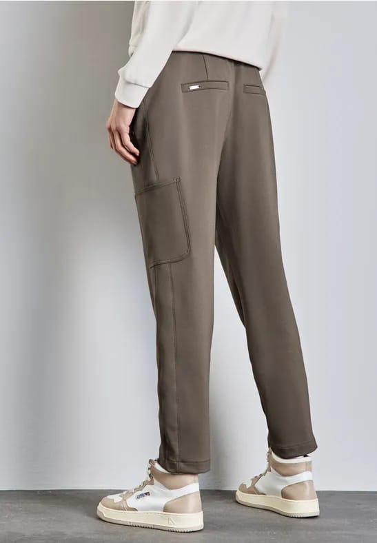 Jersey keperstof cargo broek