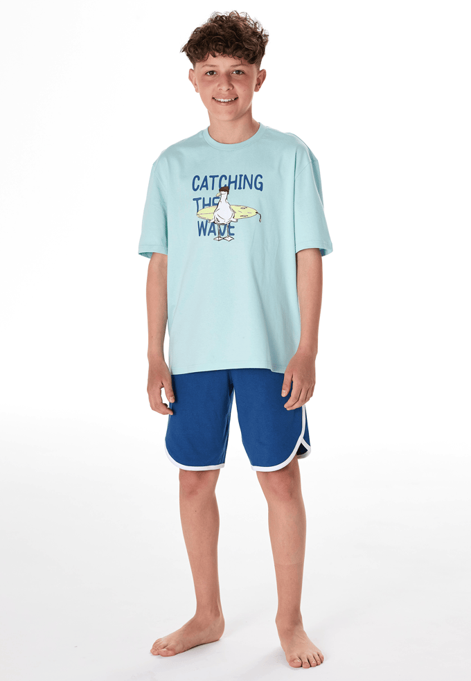 Pyjama korte surfplank turquoise - Teens Nightwear 164