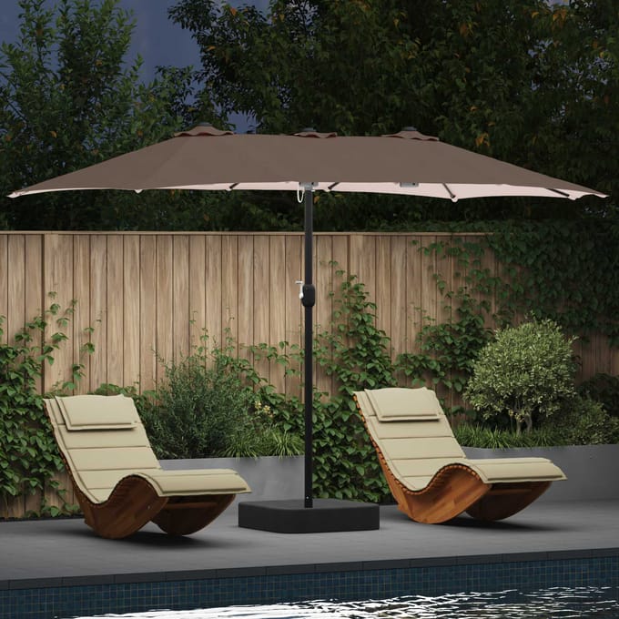 vidaXL - Tuinparasol - 385 - x - 209 - x - 244 - cm - Polyester - Taupe