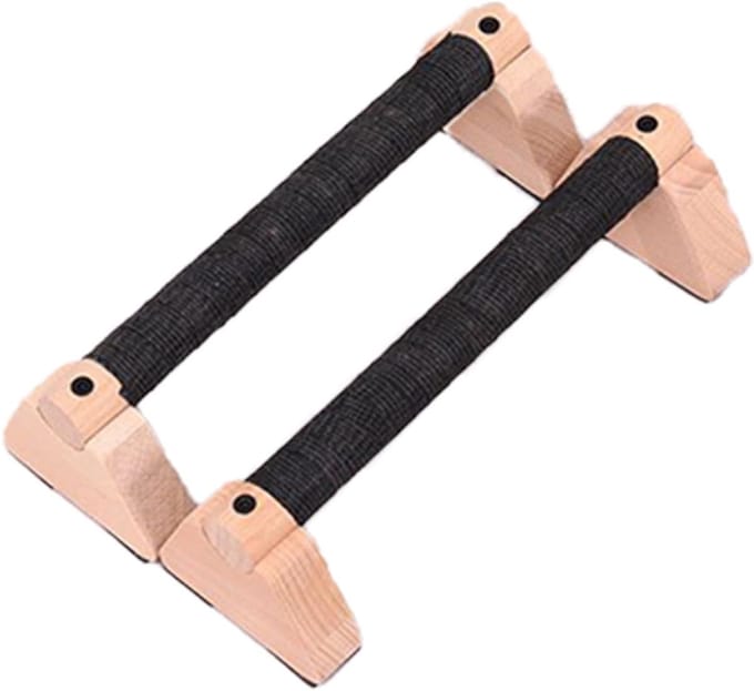 Vloer Klemmen - Parallettes Hout - Kracht Training - Massief Houten Constructie - 30 cm Lengte