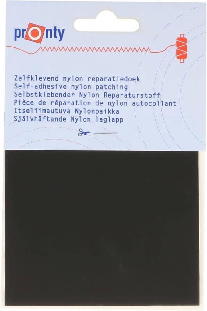 Reparatiedoek Zelfklevend Nylon Pronty 10x20cm - zwart