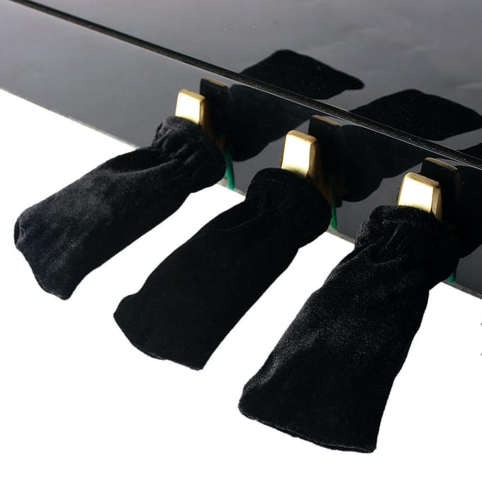 Lot de 3 housses universelles pour pédale de sustain pour piano Pleuche noir