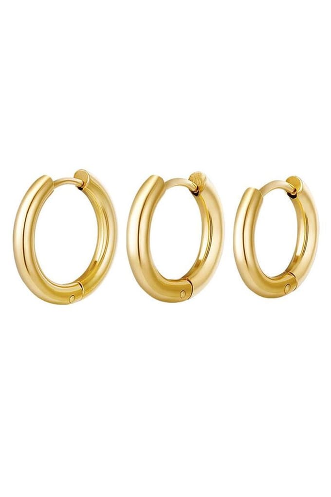Bijoutheek Oorringen drie ringen set Goudkleurig