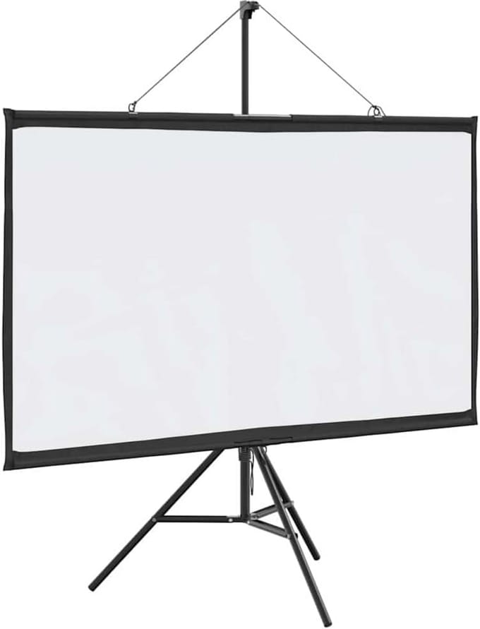 Projectiescherm met statief - Mobiel scherm - Thuisbioscoop creëren - Snelle montage - 50 inch 16:9 - Matwit