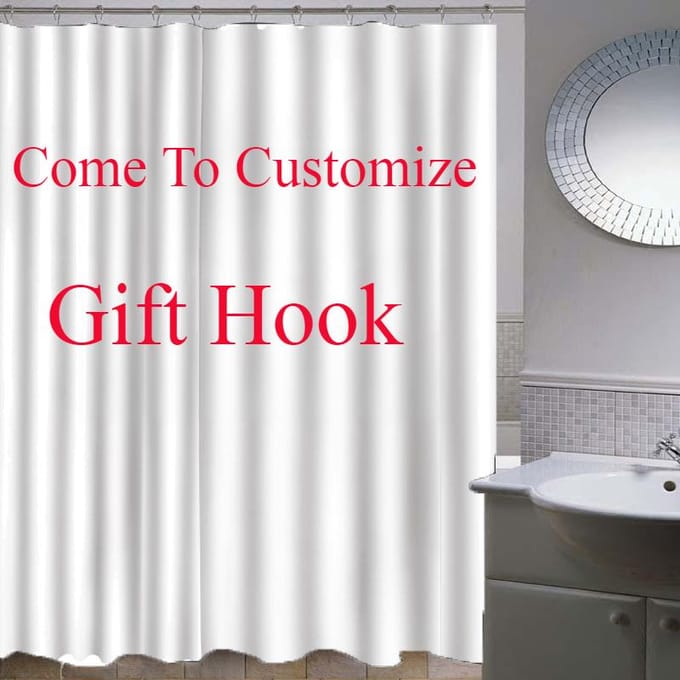 Rideau de douche imperméable épaissi Impression numérique Impression par transfert thermique Venez à l'image pour personnaliser 90*180cm white