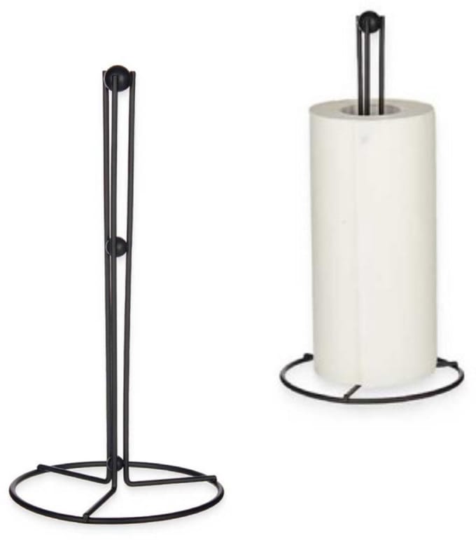 Design Keukenrolhouder Zwart Staand – Vrijstaande Basis - Modern