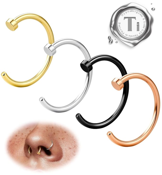 Hypoallergénisch neppiercinghoepelset - Neusring - Septum
