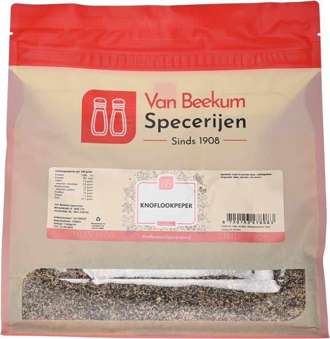 Van Beekum Specerijen - Knoflookpeper - 1 KG (hersluitbare stazak)