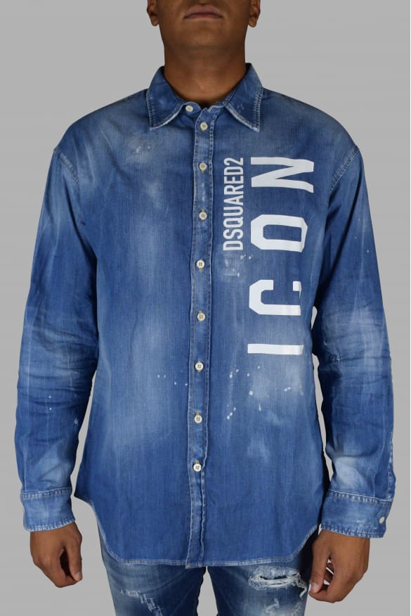 Dsquared2 Denim overhemd blauw