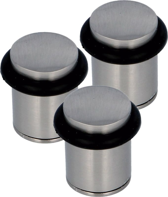 AMIG Deurstopper/deurbuffer - 3x - D28mm - inclusief schroeven - antiek messing