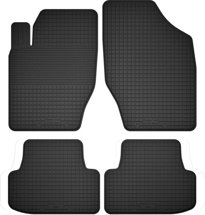 Wielganizator BasicProtect Serie - Rubber Automatten - 4 Stuks - Compatibel met Peugeot 308 I (2007-2013)