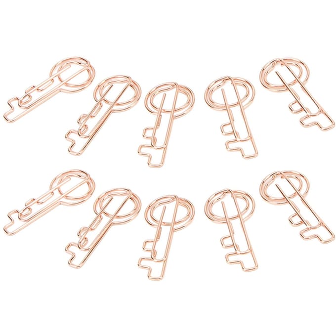 40 STUKS Sleutel Paperclip Metaal Plating Draagbaar Slipvast Heldere Kleur Compact voor Kantoor School beige