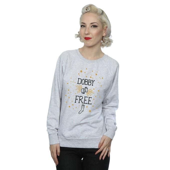 Harry Potter Dames/Dames Dobby Is Free Katoenen Sweatshirt (Heide Grijs)