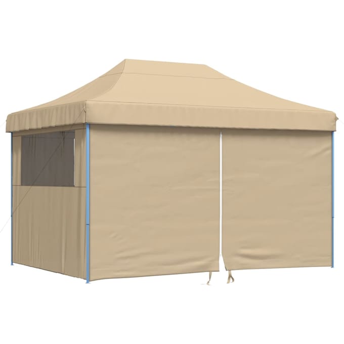 vidaXL - Partytent - inklapbaar - pop-up - met - 4 - zijwanden - beige