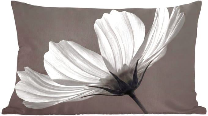 Sierkussens - Kussentjes Woonkamer - 60x40 cm - Bloem - Minimalistisch - Zwart - Wit