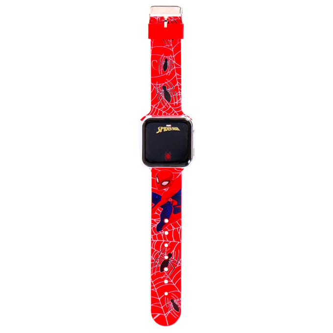 Accutime - LED Watch Spider-Man - Kinderhorloge Met LED Display Voor Datum en Tijd - Rood
