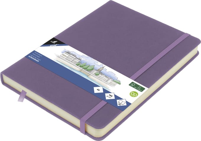 Kangaro schetsboek - A5 - heather purple - met elastiek en lint - 2 stuks - K-861293