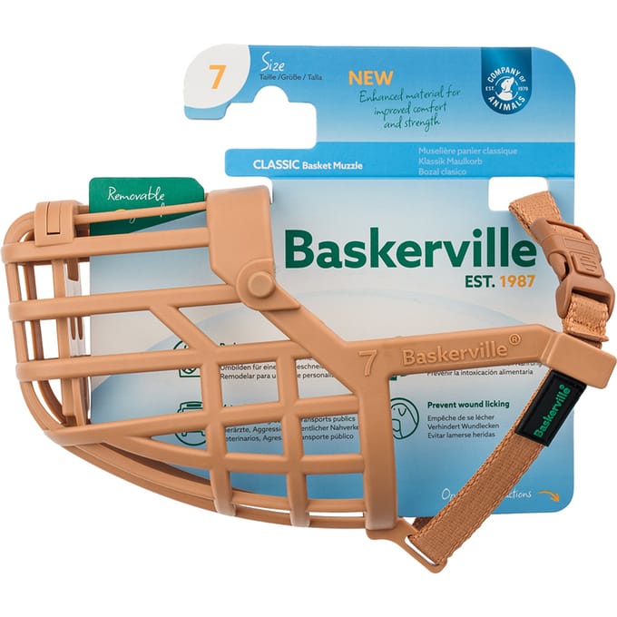 Baskerville Klassieke Muilkorf Beige Maat 7 Hond