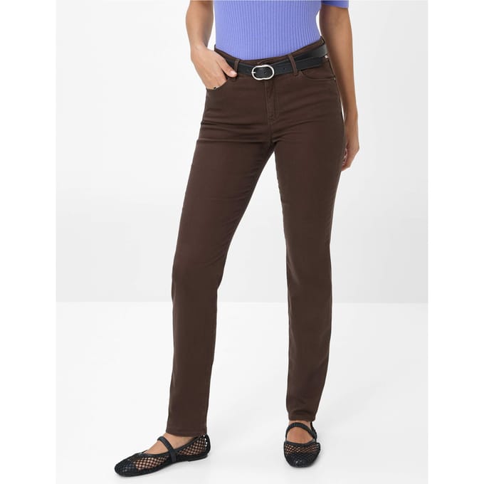 Brax Dames Broek  Style SHAKIRA DARK CHOCOLATE, donkerbruin, maat 32