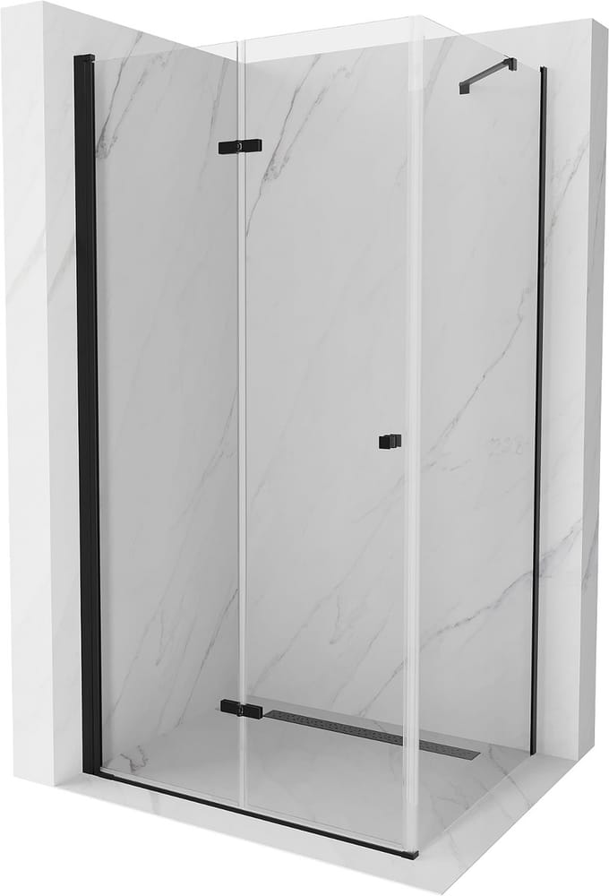 Mexen Lima douchecabine opklapbaar 110 x 100 cm, transparant, zwart - 856-110-100-70-00