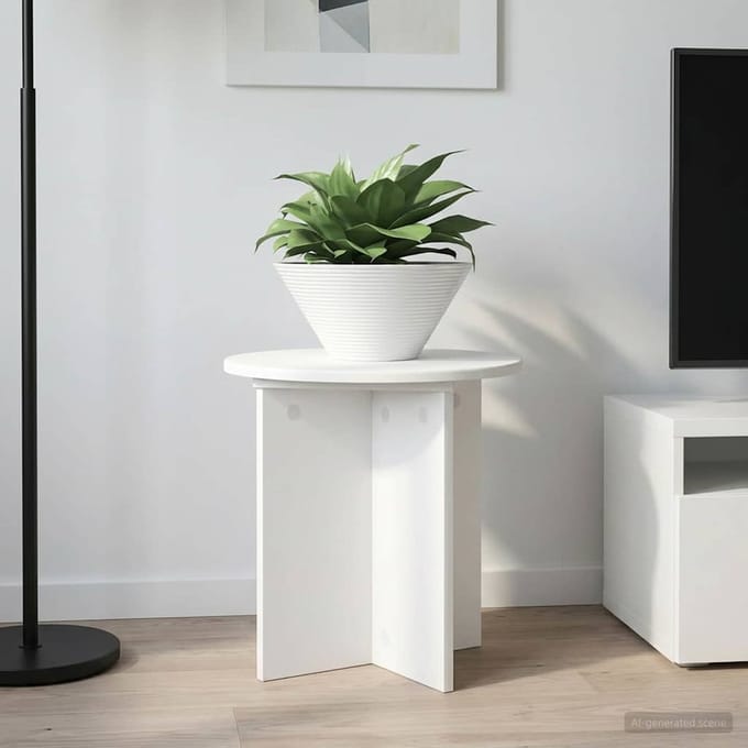 vidaXL - Plantenstand - 2 - st - Wit - Ø40 - x - 40 - cm - Bewerkt - hout