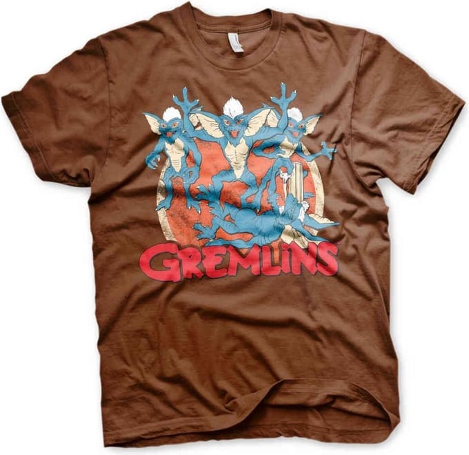 Gremlins Heren Tshirt -S- Group Bruin