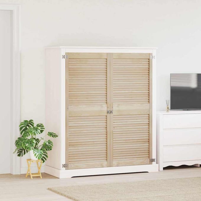 vidaXL - Kastdeur - 2 - st - Naturel - 140,5 - x - 59,5 - cm - Massief - grenenhout