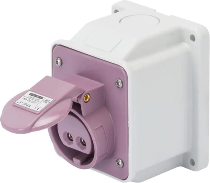 Gewiss - vaste wandcontactdoos 2P 16A IP44 paars 24V GW62456