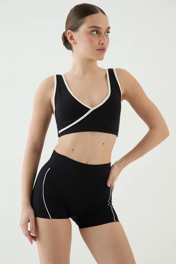 Dames Dsgn Studio Sculpt Micro Short Met Paspeldetail | Black | Maat: Medium